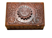 Wooden Sun Carved Jewelry Box