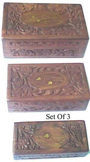 Wooden Carved Jewelry Box