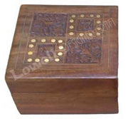 WOODEN   BRASS WORK BOX