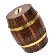Wood Handcrafted Money Bank (11 x 10.5 x 13.5 cm, Brown)