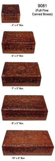 ANTIQUE HAND CARVED WOODEN BOXES WHOLESALE   (6