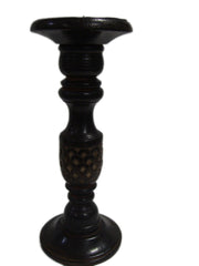 sheesham wood candle stand with cutter design