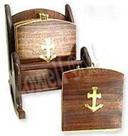 wooden coaster set chair stand