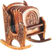 wooden coaster set chair stand