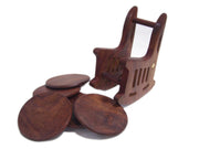 wooden coaster set chair stand