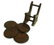 wooden coaster set chair stand