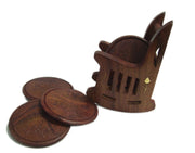 wooden coaster set chair stand