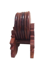 wooden flower stand coaster set