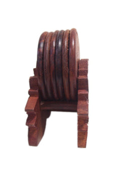 wooden flower stand coaster set