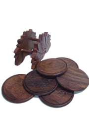 wooden flower stand coaster set