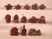 HAND CARVED WOODEN COASTER SET WITH CART