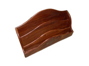 Brass Inlaid Flowers Letter Correspondence Rack Wooden Desk Organizer