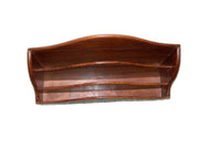 Brass Inlaid Flowers Letter Correspondence Rack Wooden Desk Organizer