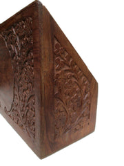 Beatiful Carved Floral Wooden Wood Letter Rack