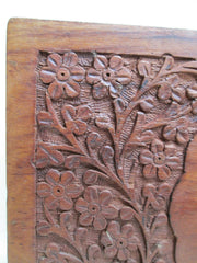 Beatiful Carved Floral Wooden Wood Letter Rack