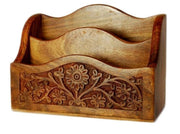 Cutting & Carving Wooden Desk Letter Rack  Or Study Desk Organizer