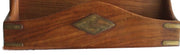 BRASS INLAY WOODEN DESK LETTER RACK