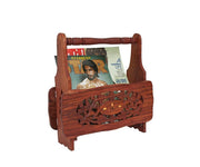 CARVED  WOOD  MAGAZINE HOLDER