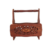 CARVED  WOOD  MAGAZINE HOLDER