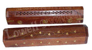 WOODEN FLOWER INCENSE HOLDER BOX