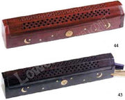 WOODEN FLOWER INCENSE HOLDER BOX