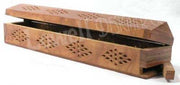 WOODEN FLOWER INCENSE HOLDER BOX