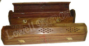 WOODEN FLOWER INCENSE HOLDER BOX