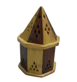 Temple Wooden Charcoal incense Cone Burner Box