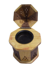 Temple Wooden Charcoal incense Cone Burner Box