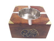 Wood Ashtray Vintage Cigar Cigarette Carved