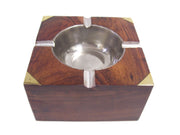 Wood Ashtray Vintage Cigar Cigarette Carved
