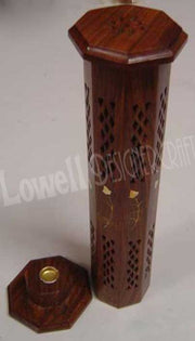 OCTOGONAL SHAPE TOWER WOODEN INCENSE HOLDER BOX