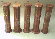 OCTOGONAL SHAPE TOWER WOODEN INCENSE HOLDER BOX