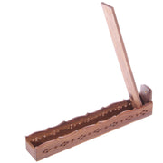 wood incense stick box with fretwork carved lid
