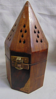 Wooden Pyramid Shape Loban charcoal Burner Octogonal