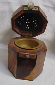 Wooden Pyramid Shape Loban charcoal Burner Octogonal