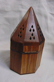 Wooden Pyramid Shape Loban charcoal Burner Octogonal