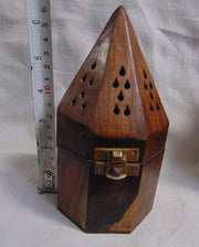 Wooden Pyramid Shape Loban charcoal Burner Octogonal