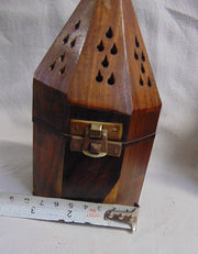 Wooden Pyramid Shape Loban charcoal Burner Octogonal