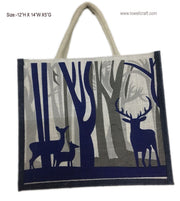 Jungle Print jute Tote Bag(14