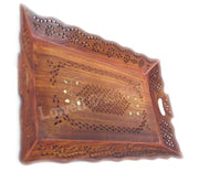 Cutwork Design Wooden Carved Serving Tray