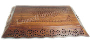 Cutwork Design Wooden Carved Serving Tray
