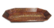 wooden cutter brass serving tray with brass inlay