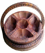 HANDMADE WOOD FRUITS & NUTS TRAY – 4/5 COMPARTMENTS