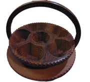 WOODEN DRY FRUIT SPRING TRAY-6 COMPARTMENT