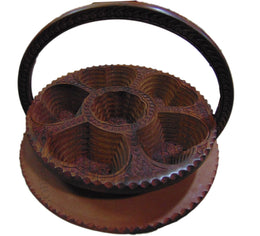 WOODEN DRY FRUIT SPRING TRAY-6 COMPARTMENT