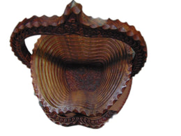WOODEN APPLE SHAPED FOLDABLE FRUIT BASKET