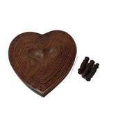 Handmade Heart Shape Foldable Wooden Collapsible Fruit Basket