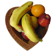 Handmade Heart Shape Foldable Wooden Collapsible Fruit Basket