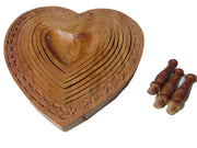 Handmade Heart Shape Foldable Wooden Collapsible Fruit Basket